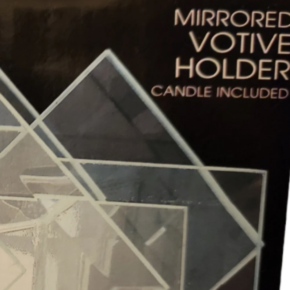 Vtg Kohl's Images Mirrored Votive Candle Holder W/Candle